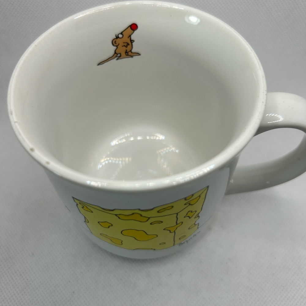 Vintage Mug Sandra Boyton Big Cheese White Yellow Mouse Cheese Ceramic